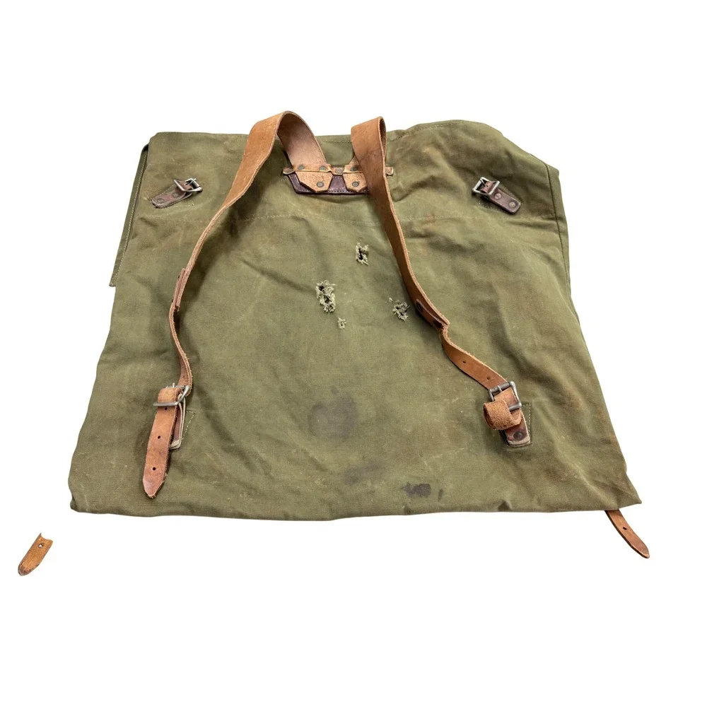 Duluth Pack Duluth Minn Vintage Canvas Leather Scout Backpack Olive Green USA